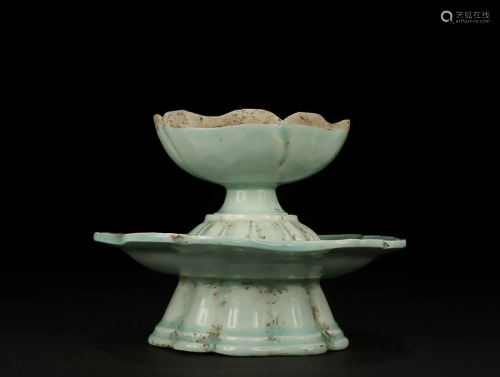 HUTIAN WARE CUP AND SAUCER