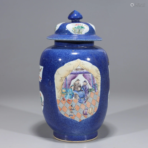 Chinese Enameled Porcelain Covered Jar