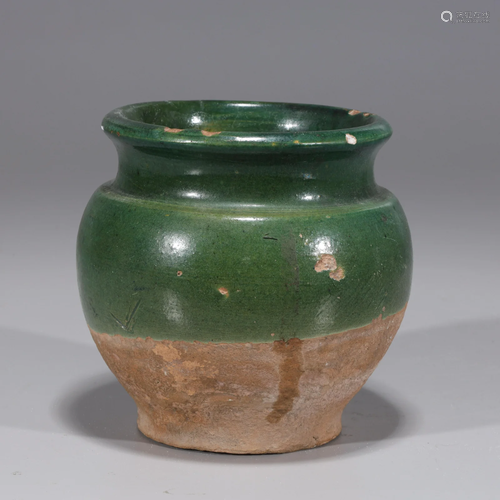 Chinese Green Glazed Ceramic Jar