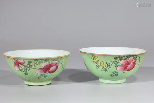 Two Chinese Enameled Porcelain Bowls