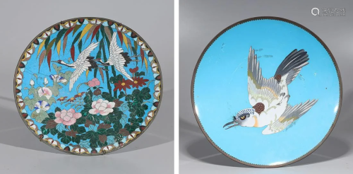 Two Chinese CloisonnÃ© Enamel Dishes