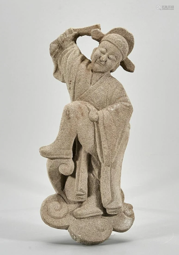 Chinese Carved Stone Ming-Style Figure