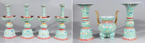 Seven Piece Chinese Porcelain Garniture Set