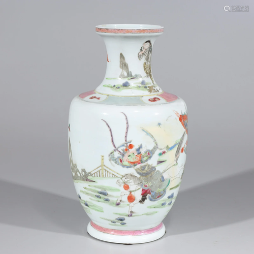 Chinese Famille Rose Enameled Porcelain Vase