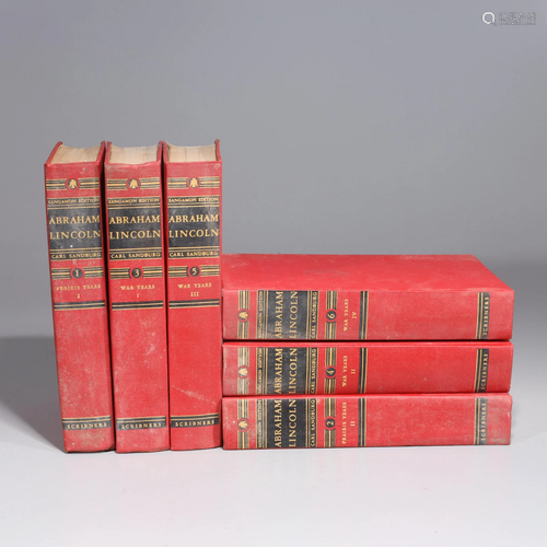 Abraham Lincoln by Carl Sandburg, in 6 Volumes