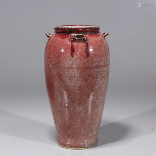 Chinese Red Glazed Porcelain Vase