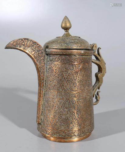 Intricate Incised Indian Teapot