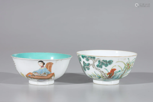 Two Chinese Enameled Porcelain Bowls