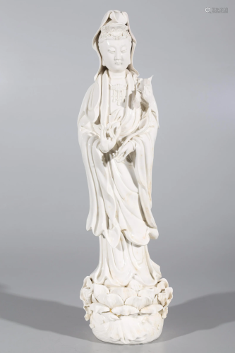 Blanc de Chinese Porcelain Figure of Guanyin