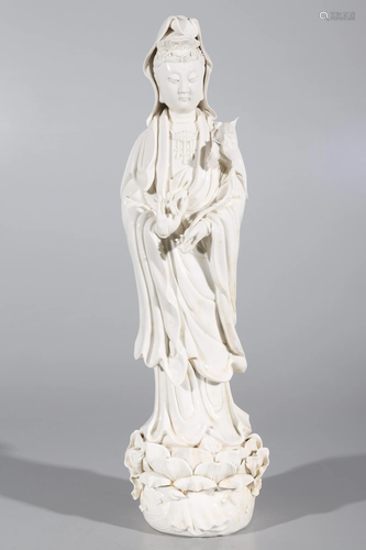 Blanc de Chinese Porcelain Figure of Guanyin