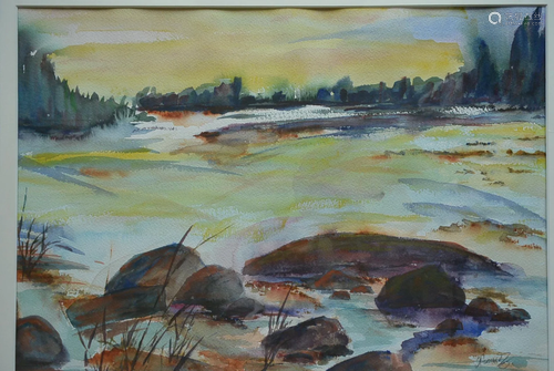 Marionie, F. Nature Landscape Watercolor, on paper