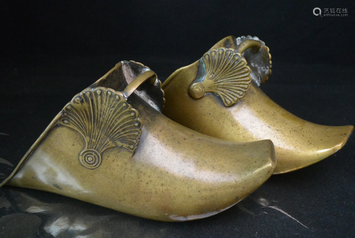 A pair of Atlantic antique copper stirrup