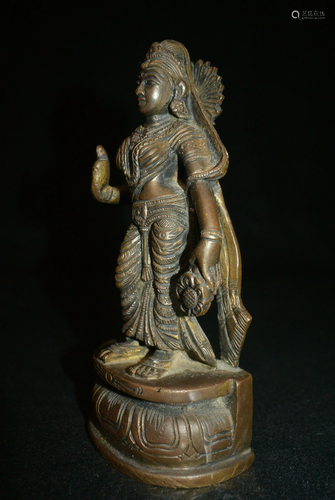 Antique bronze statue of Tara from South Asia