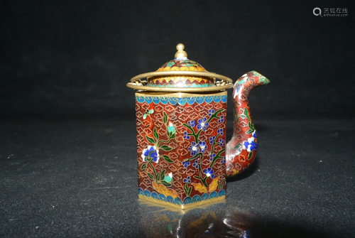 In the 19th century, a copper - foiled enamel teapot