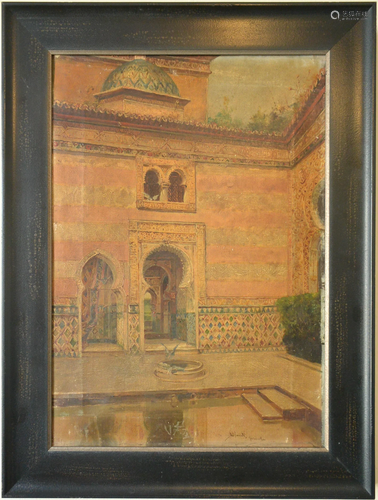 A rare painting of ancient building house