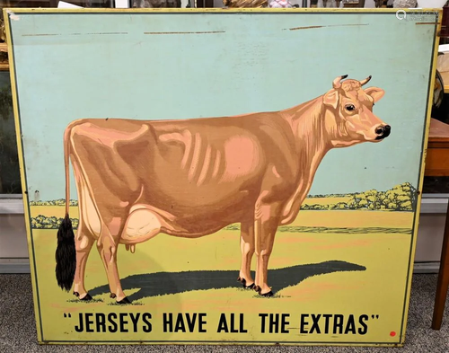 American Silk Screened Metal Dairy Cow Advertising