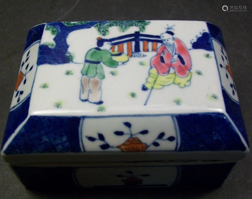 Porcelain A FINE DOUCAI PORCELAIN INK BOX