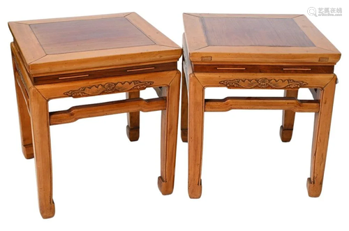 Pair of Carved Chinese Stands