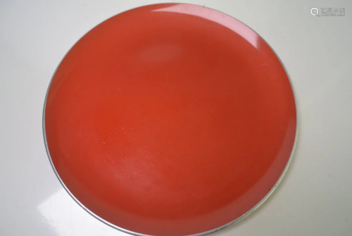 Metal tire ruby â€‹â€‹red enamel enamel plate