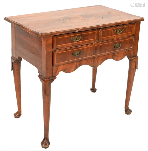 Queen Anne Burlwood Dressing Table, having two short