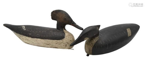 Two Carved Duck Decoys