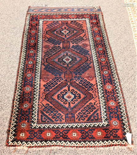 Belouch Oriental Throw Rug, 3' x 5' 4