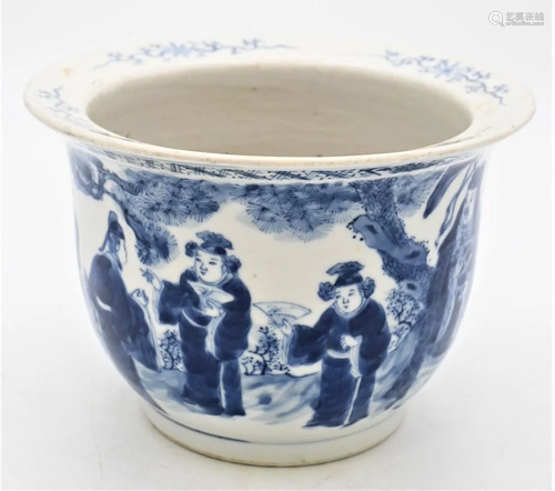 Chinese Blue and White Porcelain Jardiniere, having