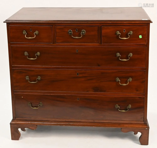 George III Mahogany Three over Three Drawer Chest, on