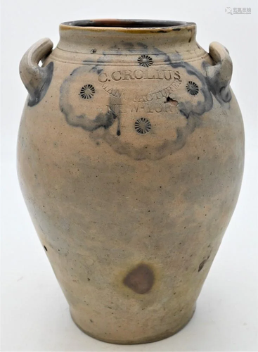 Clarkson Crolius Stoneware Jug, having two mounted