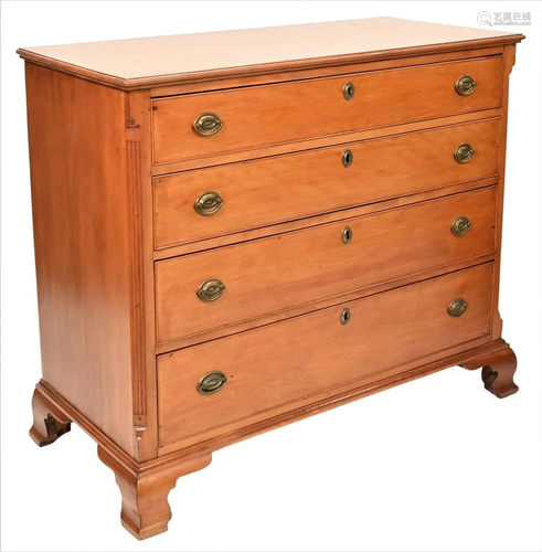 Chippendale Cherry Chest, having four drawers flanked