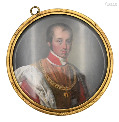 Adalbert Suchy, 1783 - 1849, miniature portrait of