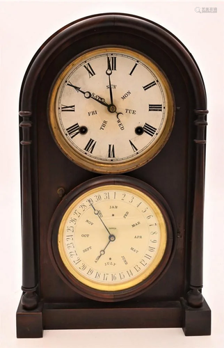 Burwell and Carter Double Dial Calendar Shelf Clock,