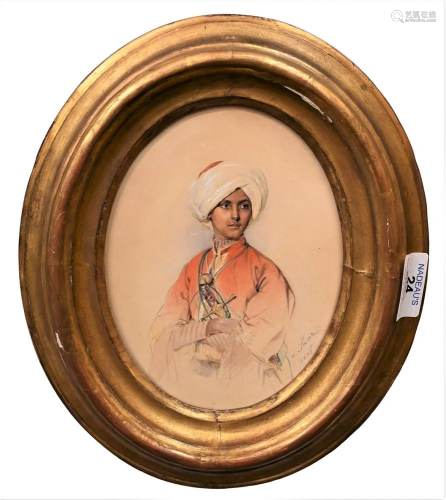 Karl Von Saar, 1797 - 1853, orientalist portrait of a