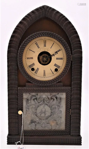 J.C. Brown Ripple Front Beehive Shelf Clock, height day