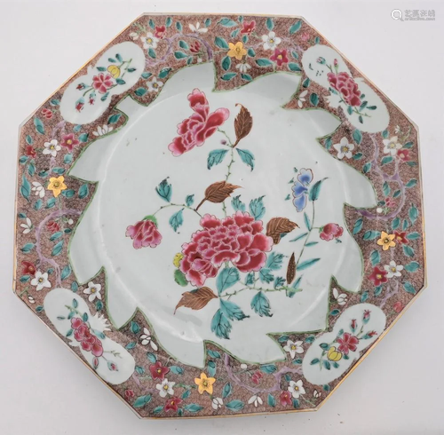 Chinese Export Famille Rose Porcelain Octagonal