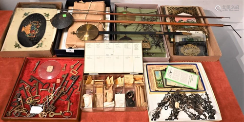 Large Group of Miscellaneous Clock Parts, tall case