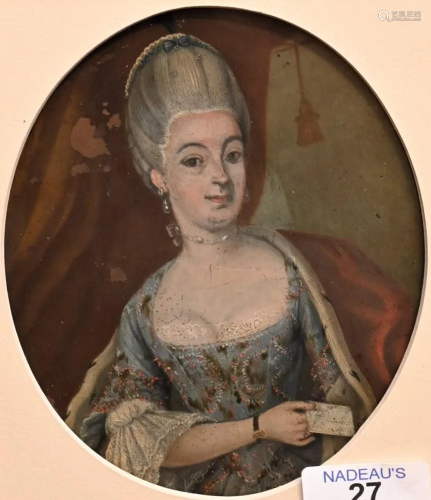 Early Small Portrait, woman wearing an elegant light