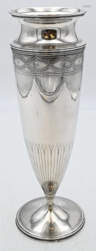 Tiffany Sterling Silver Footed Vase, marked Tiffany &