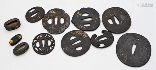 Group of Japanese Sword Fittings, to include two Habaki