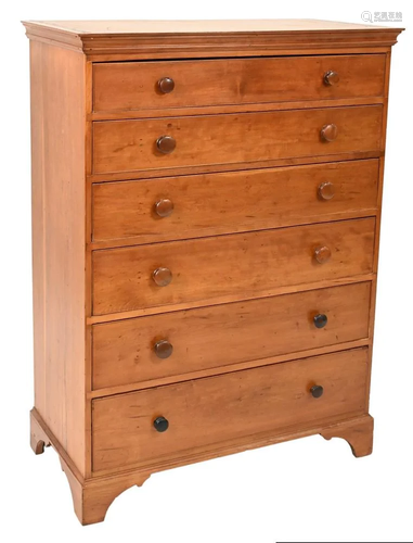 Chippendale Cherry Tall Chest, having six graduated