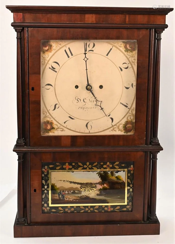 Herman Clark Shelf Clock, eight day, having four