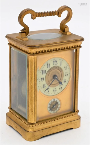 Tiffany & Company French Carriage Clock, having bronze