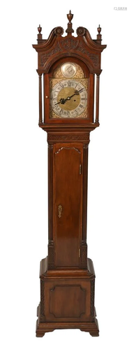 Custom Mahogany Grandmother's Clock, having Tempus