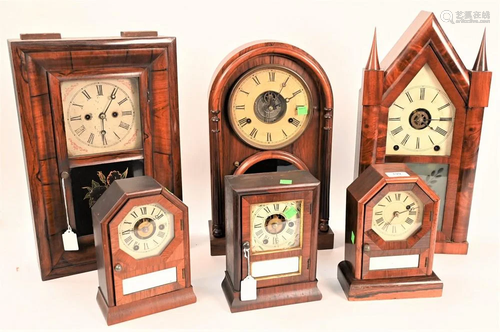 Group of Six Mantel Clocks, to include a Brewster &