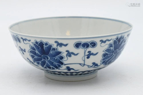 Chinese Blue and White Porcelain Flower Bowl, having