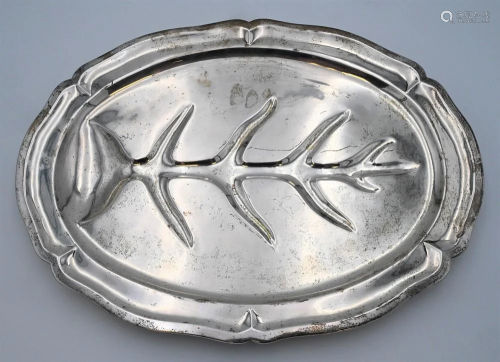 Sterling Silver Well and Tree Serving Tray, marked