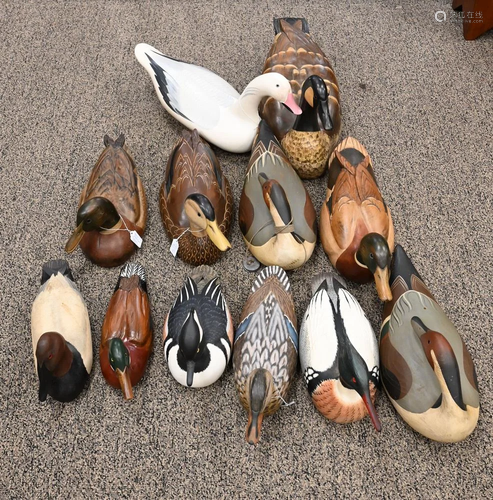 Group of 12 Carved Decoys