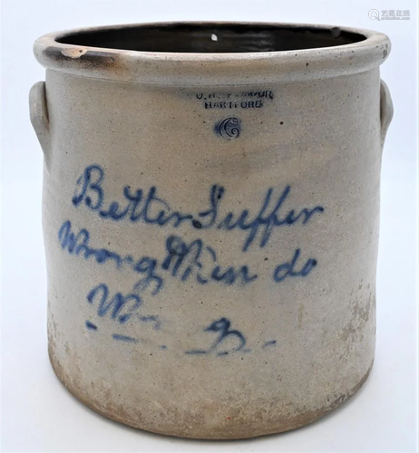 O.H. Seymour Hartford, six gallon crock written in blue