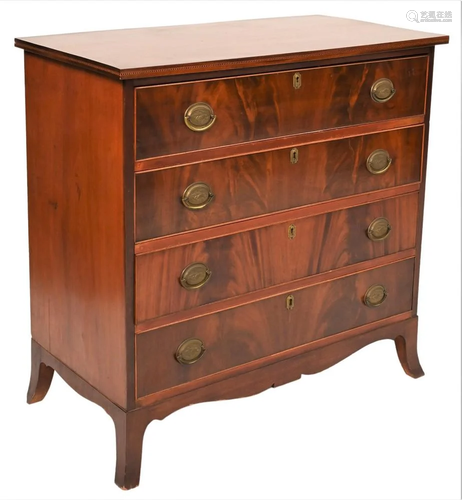 Federal Mahogany Four Drawer Chest, having original