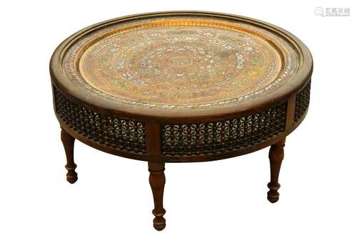 A CIRCULAR ORIENTALIST MASHRABIYA-STYLE OCCASIONAL TABLE Egy...